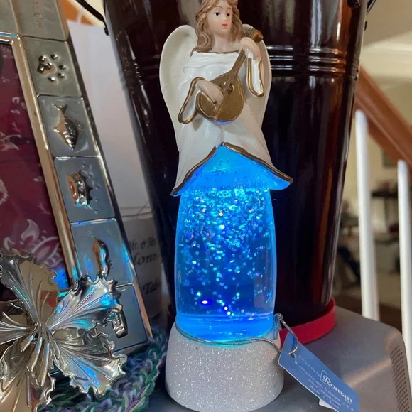 NEW Angel color-changing Night Light Glitter Snow Globe by Roman, Gift-able! - Picture 10 of 14